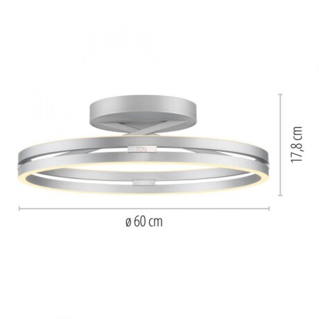 Plafón led doble anillo 42w 60cm regulable a control remoto con varias funciones Plateado Plafón led doble anillo 42w 60cm regulable a control remoto con varias funciones Plateado