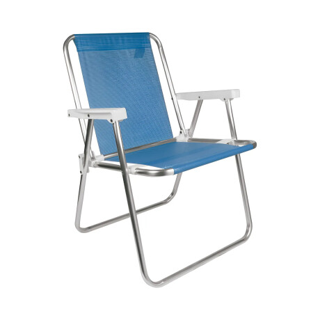 Silla Alta Aluminio Reposera Mor 110 kg Plegable Sannet Azul