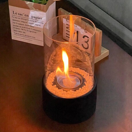 Estufa Fogón De Bioetanol Cilíndrica Chica Negra