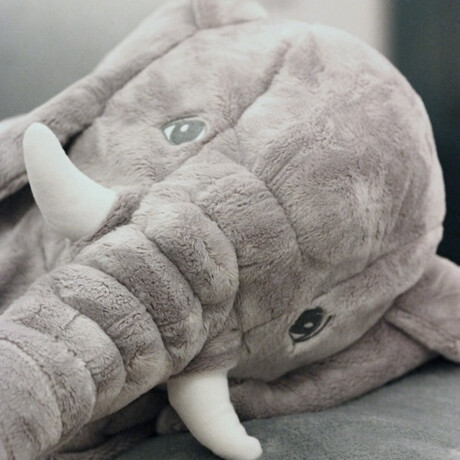 Peluche Almohada Elefante Almohadón De Apego 60cm Gris