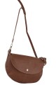 Morral de cuero con solapa Marron