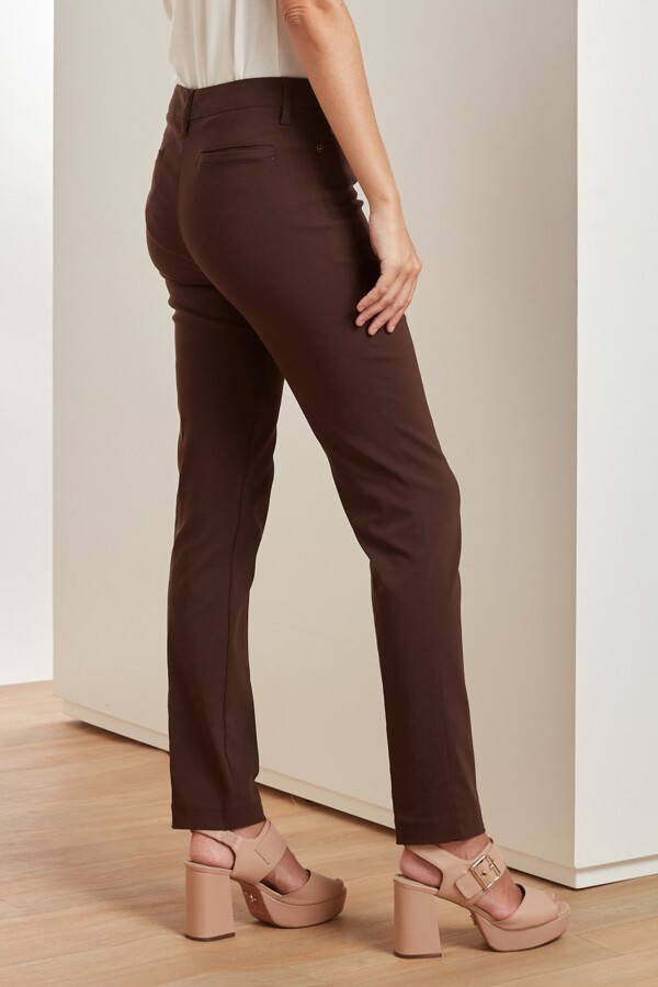 Pantalon Slim MARRON