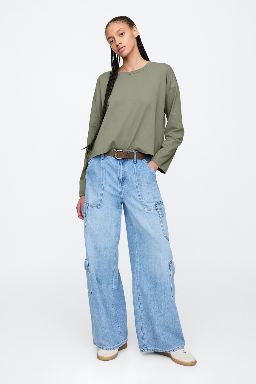 Remera Manga Larga Mujer Mesculen Green