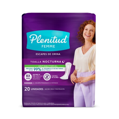 Apósitos Plenitud Femme Nocturnas Incontinencia Intensa 20 Unidades Apósitos Plenitud Femme Nocturnas Incontinencia Intensa 20 Unidades