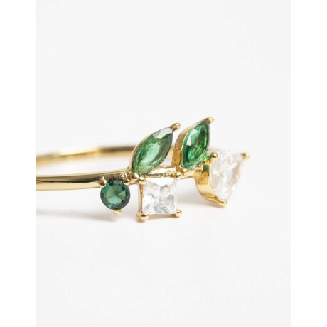 Anillo Con Cubic Zirconia Dorado