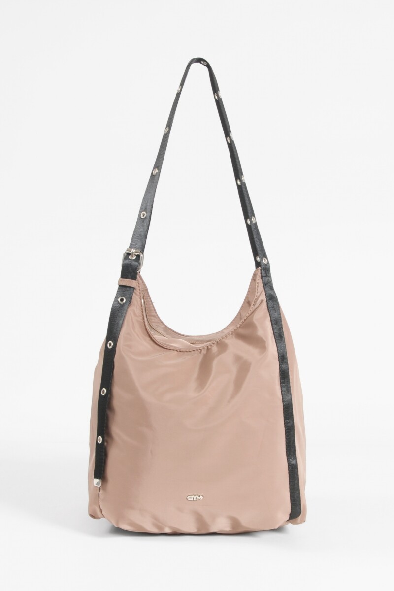 Bolso con ojalillos beige