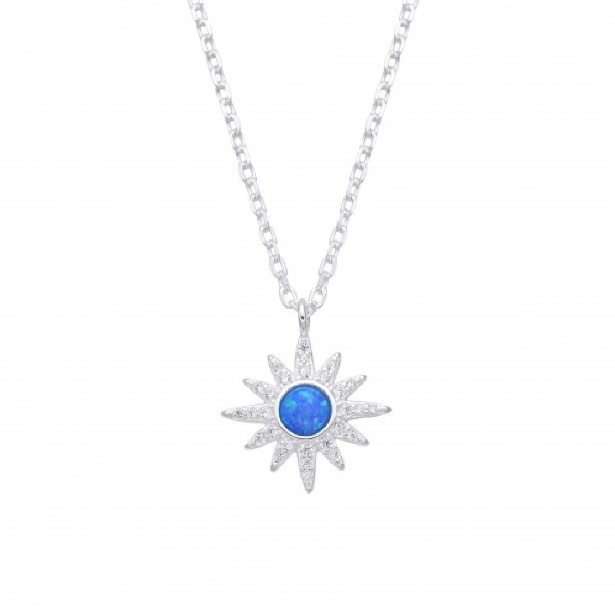 Conjunto de cadena y dije de plata 925, SOL. 