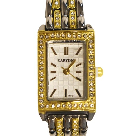 Reloj Pulsera para Mujer Diseño Clásico Elegante con Brillos Dorado