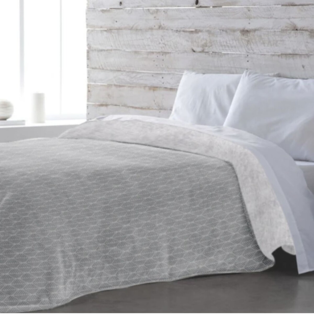 Frazada Home Class con corderito 1 Plaza - Gris 