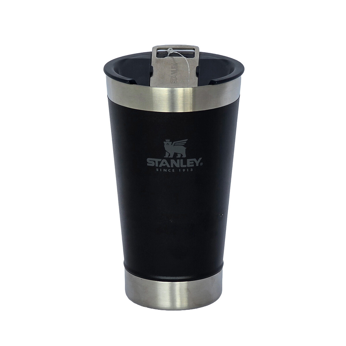 Vaso de Cerveza Stanley con Tapa y destapador 473 ml - Negro 