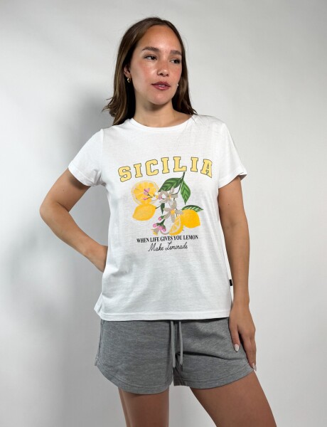 Remera de dama Cande Blanco