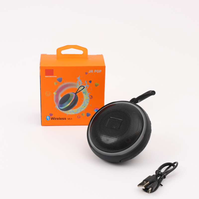 Parlante portatil bluetooth JRPOP de bolsillo con luces Negro Parlante portatil bluetooth JRPOP de bolsillo con luces Negro