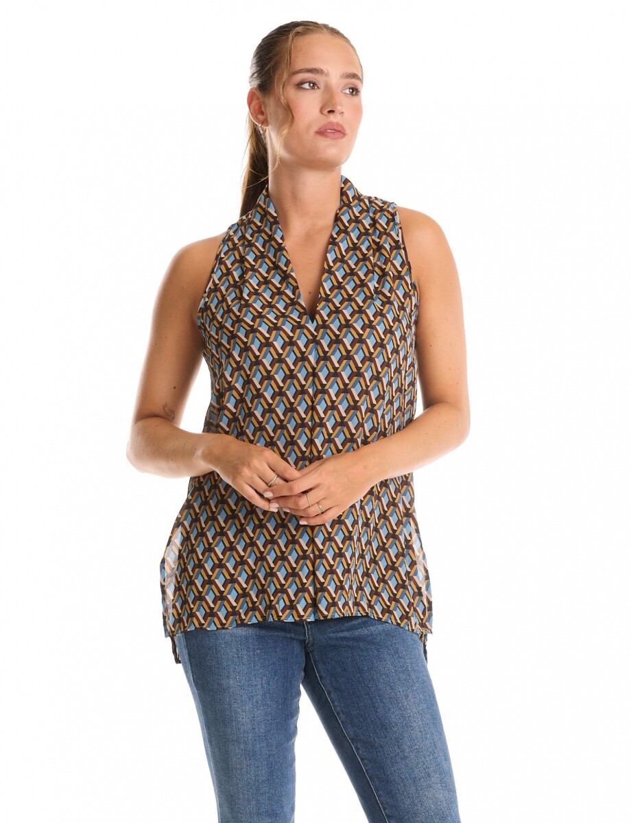 Blusa Retro - Multi/marron 