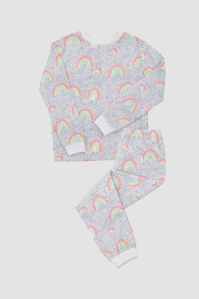 Pijama infantil polar arcoiris - Marfil 