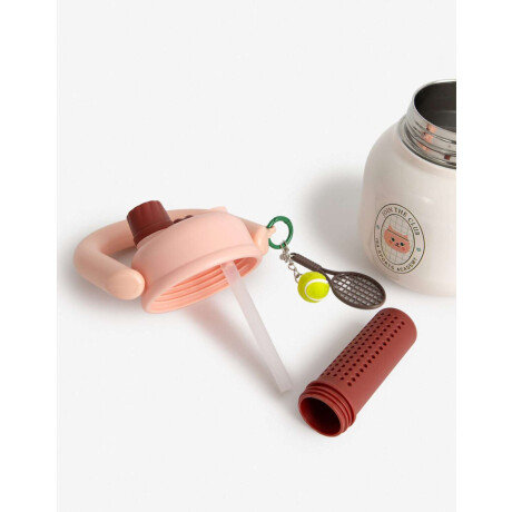 Botella Térmica Estampada Con Charm Combinacion Tricolor