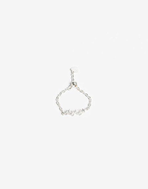 Anillos Chicos Strass Anillo Ajustable Plata 925 Y Cubic - Plateado