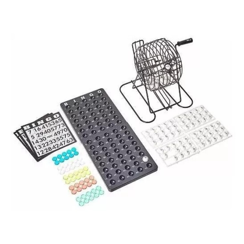 Bingo Con Bolillero De Metal Set Completo Bingo Con Bolillero De Metal Set Completo