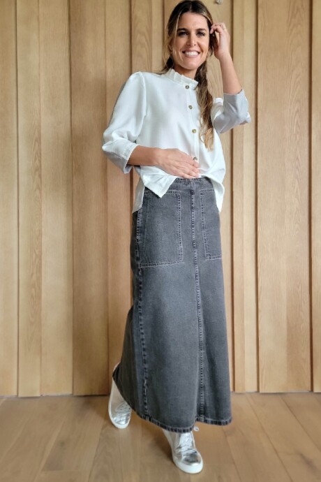 Pollera Gardenia Negro Picado