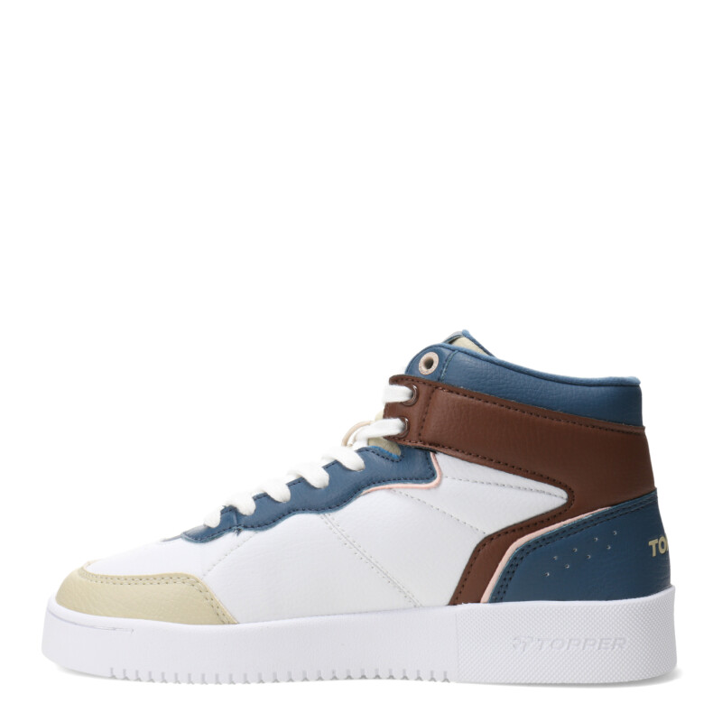 Championes de Mujer Topper Terre Mid Blanco - Azul - Beige