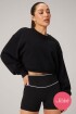 Polera Heavy Terry Cropped Pullover Mujer Black