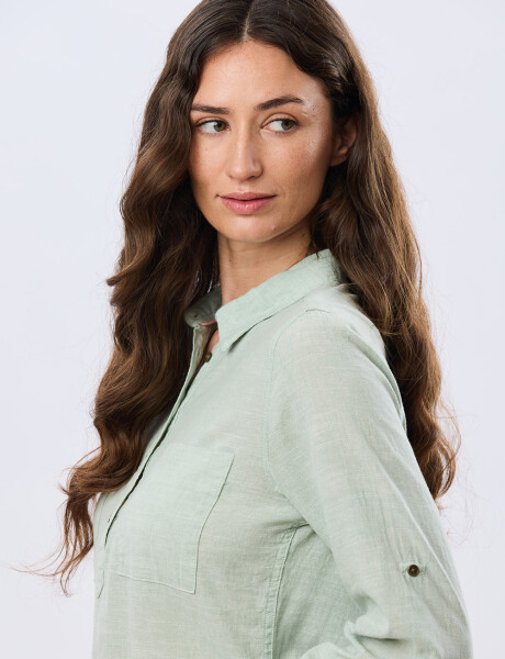 CAMISA DE LINO Menta