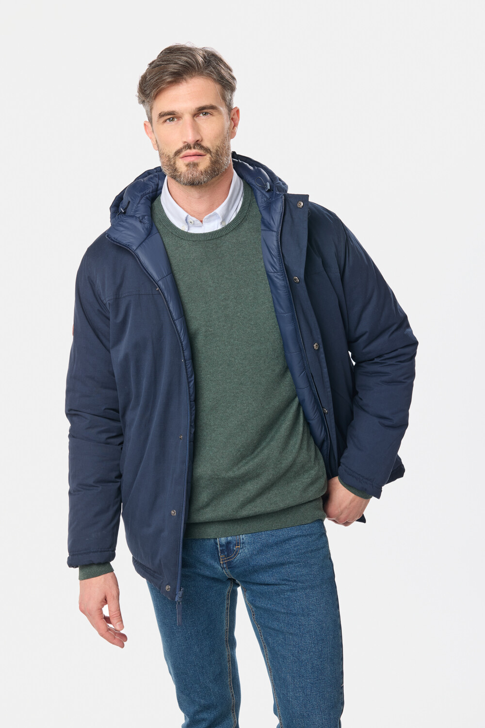 CAMPERA REVERSIBLE CAPITONEADA Azul