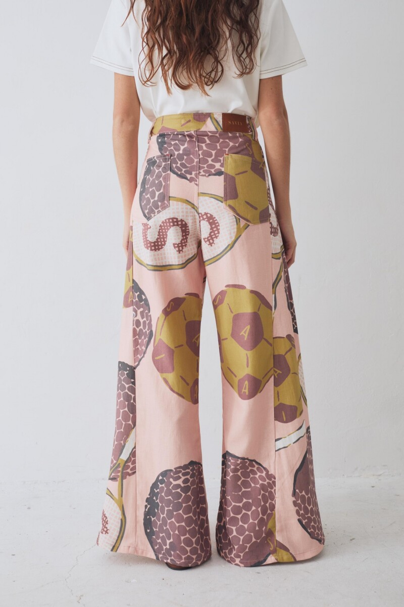 PANTALON WIDE XL PRINT TEAM Macros Rosa