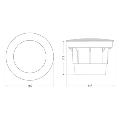 Luminaria de embutir LED piso negra IP67 Ø160mm FL0220