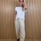 Pantalon Hans Puro Lino Beige Melange