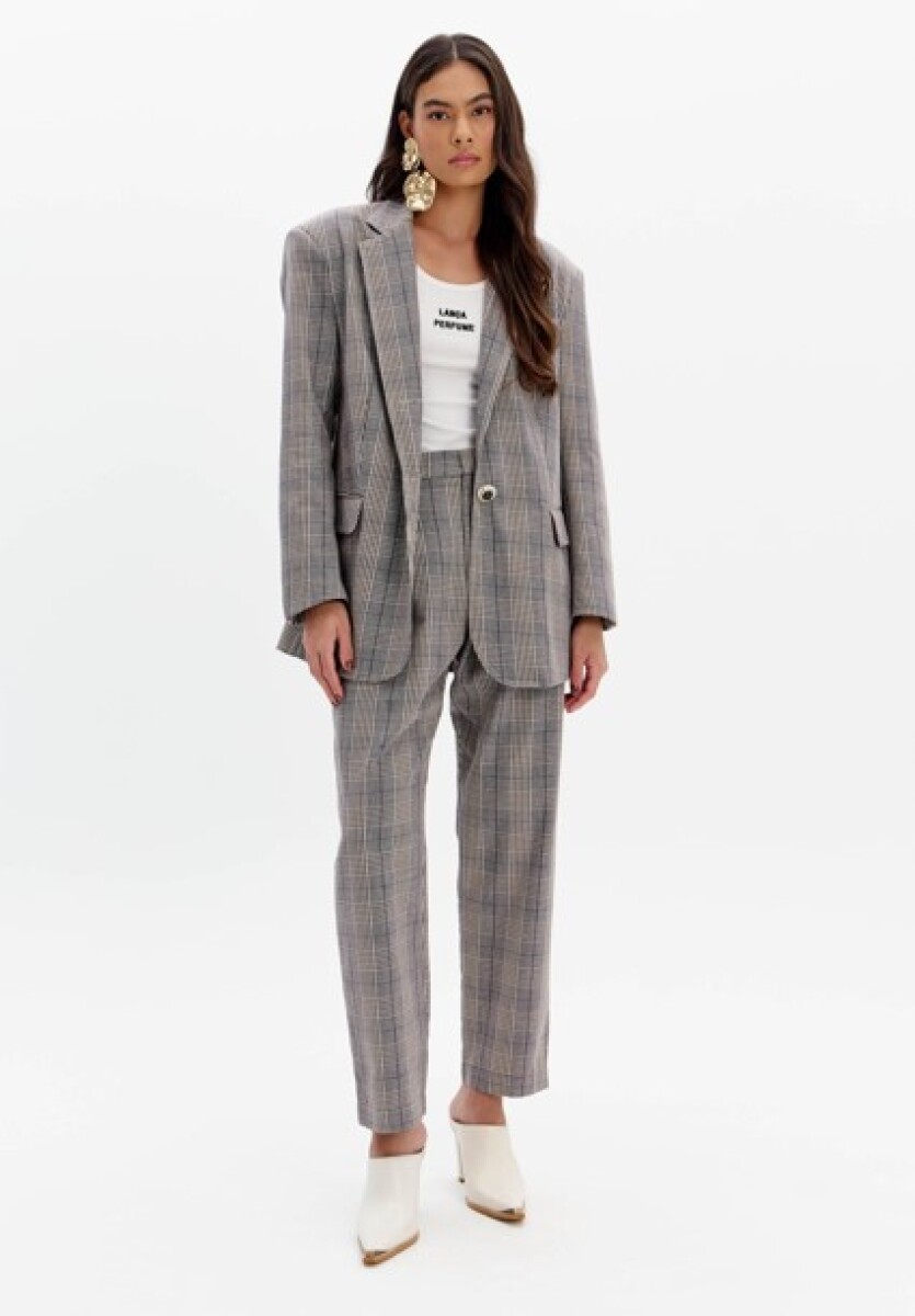 Pantalon cintura alta Baggy - Gris 