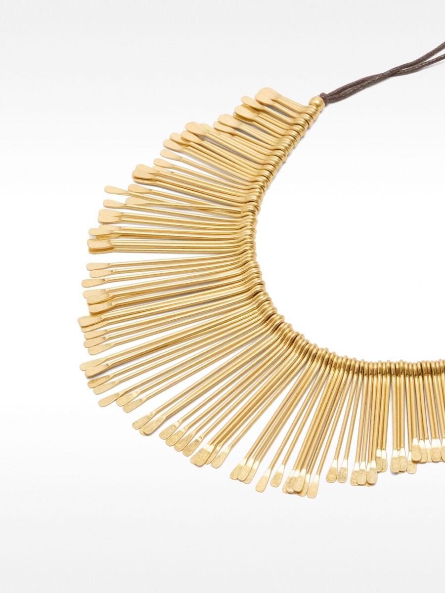 Collar Corto Maxi Con Barras dorado