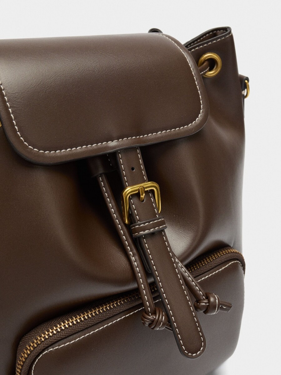 Mochila Con Alça Bandolera marron