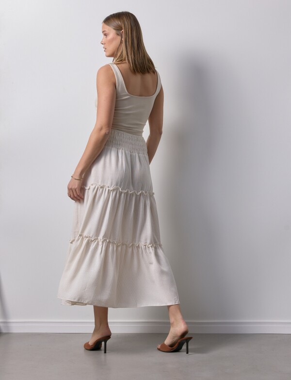 Falda Pull On Lineas BEIGE