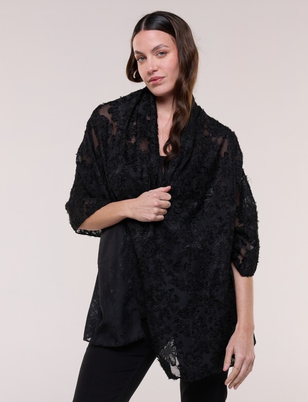 Pashmina Noche Texturizada NEGRO