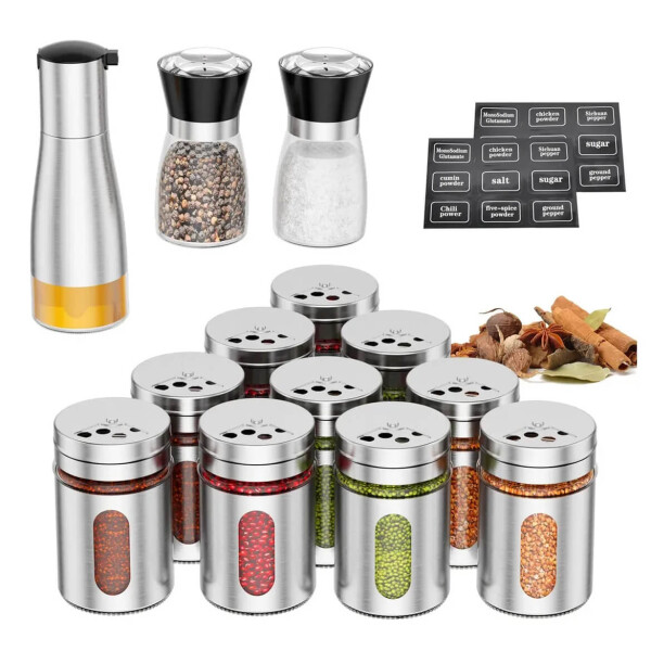 Set De Especiero Salero Pimentero Aceitera Condimento Cocina Acero Inoxidable IMBACK Set De Especiero Salero Pimentero Aceitera Condimento Cocina Acero Inoxidable IMBACK
