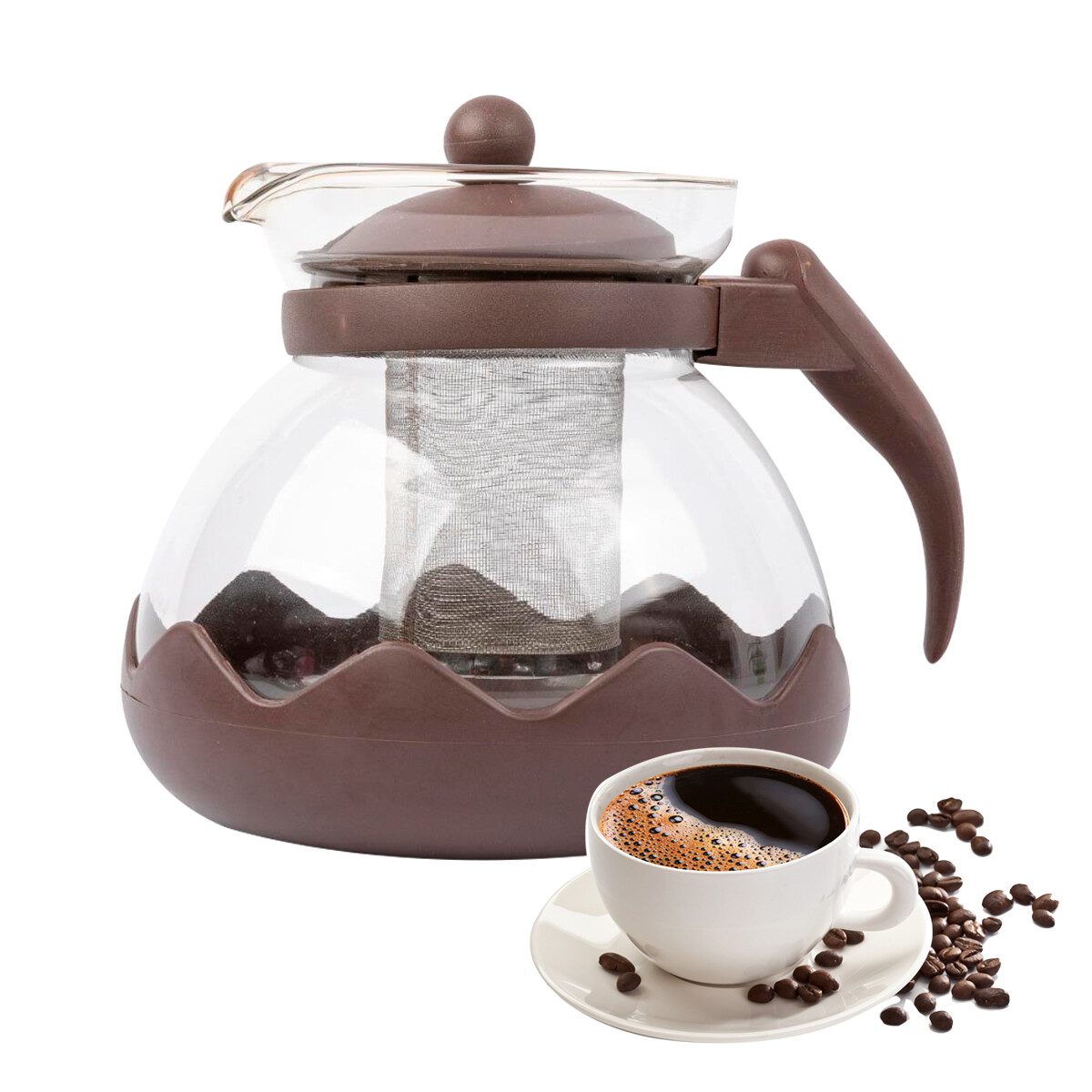 Tetera Cafetera De Vidrio Con Filtro 1500ml Infusiones 