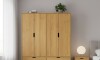Ropero 4 Puertas 4 Cajones - Línea Nórdica Roble