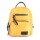 Mochila Canva de nylon con compartimientos y cierres metálicos Mostaza