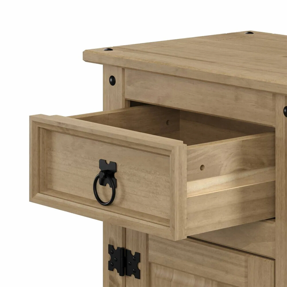 MESA DE LUZ O NOCHE 1 PUERTA 1 CAJÓN MADERA MACIZA EN LÍNEA MEXICANA Marrón