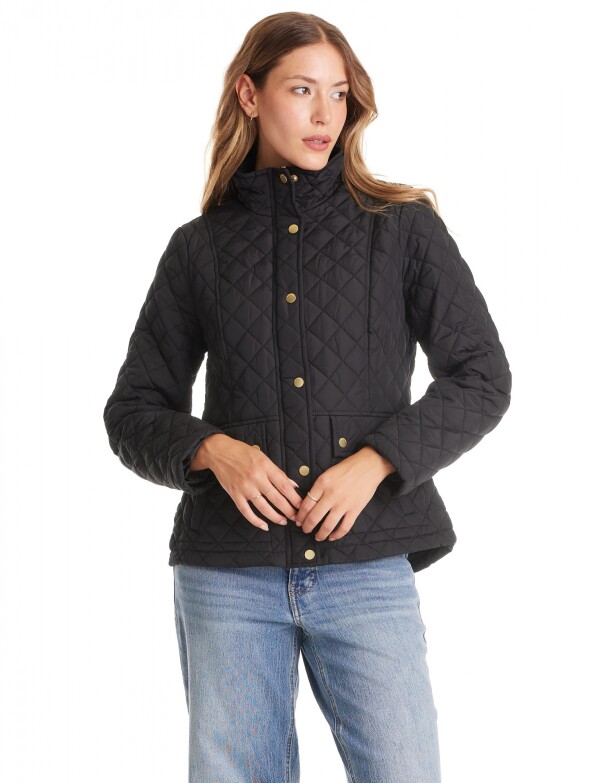 Campera Capitoneada & Trabas De Ajuste NEGRO