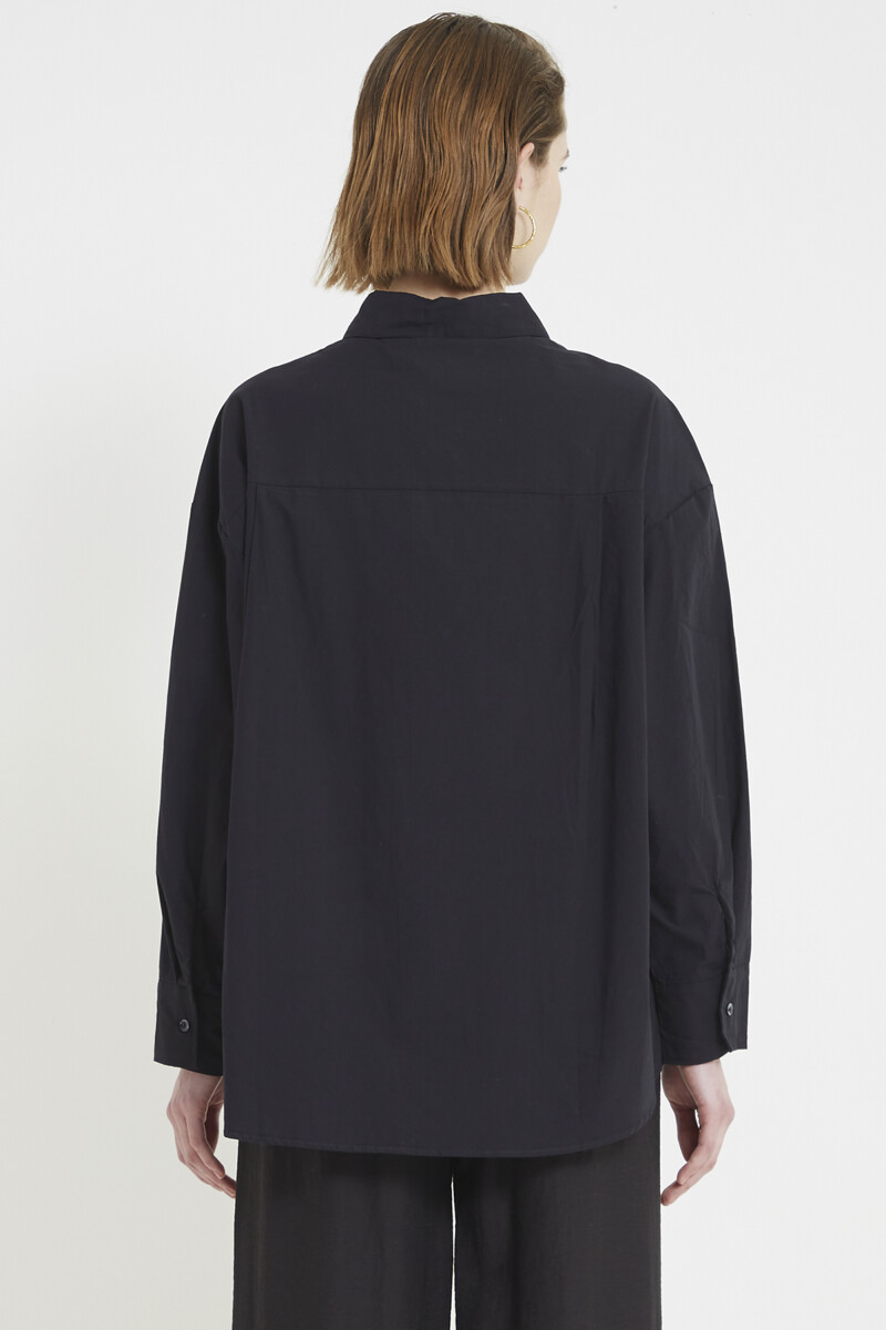 Camisa bordada Negro