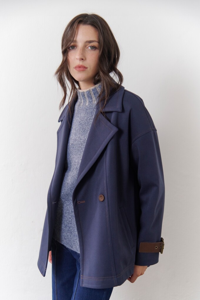CHAQUETON HEBILLA AZUL
