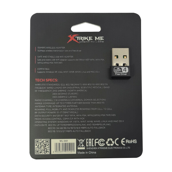 Tarjeta Red Usb Xtrike Me 2.4 Ghz 150 Mbps Reales Adaptador Tarjeta Red Usb Xtrike Me 2.4 Ghz 150 Mbps Reales Adaptador