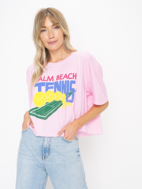 Premade oversized tee cropped ROSA