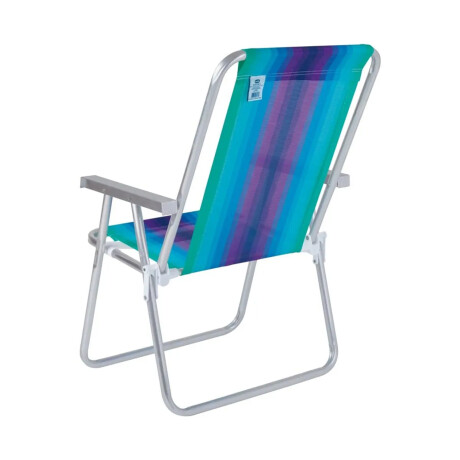 Set Silla Playa Alum 120Kg + Mesa Lateral Divisiones Mor Verde Agua/violeta