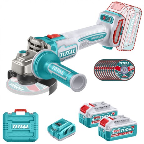 Amoladora Angular 4.1/2" Inalámbrica 20v Sin Carbones - 2 Baterías 5.0Ah Amoladora Angular 4.1/2" Inalámbrica 20v Sin Carbones - 2 Baterías 5.0Ah