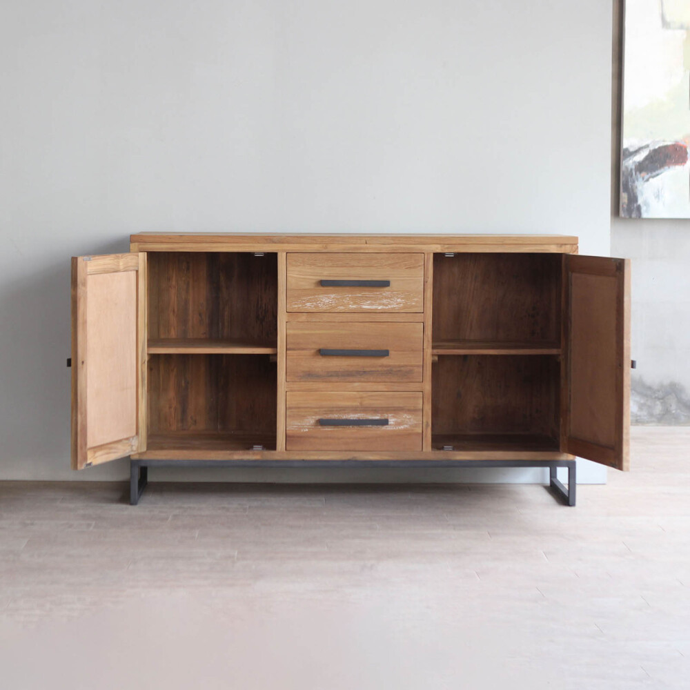 APARADOR MADERA-Y-METAL NATURAL-BEIGE DOMINIQUE