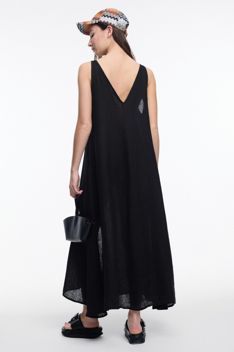 VESTIDO ESCOTE V Negro