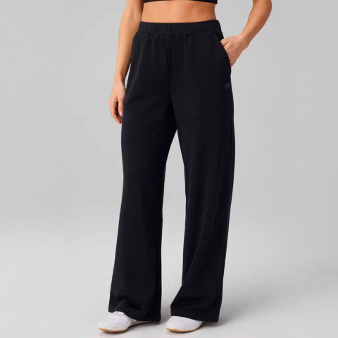 Pantalón Year Round Terry Wide Leg Sweatpant Mujer Black