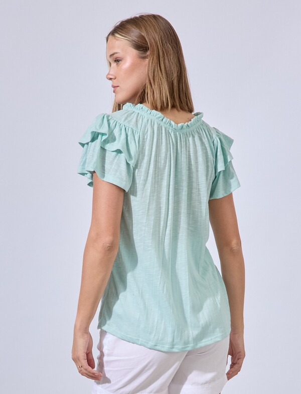 Blusa Frunces VERDE AGUA